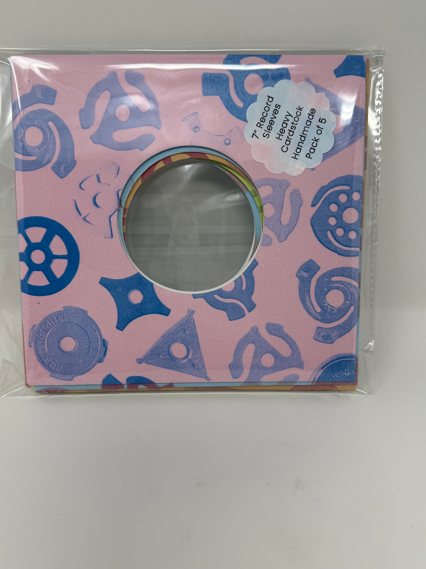 Adapter Print Pastel Edition - Handmade Heavy-Duty Cardstock Sleeves for 7” Records - set of 7