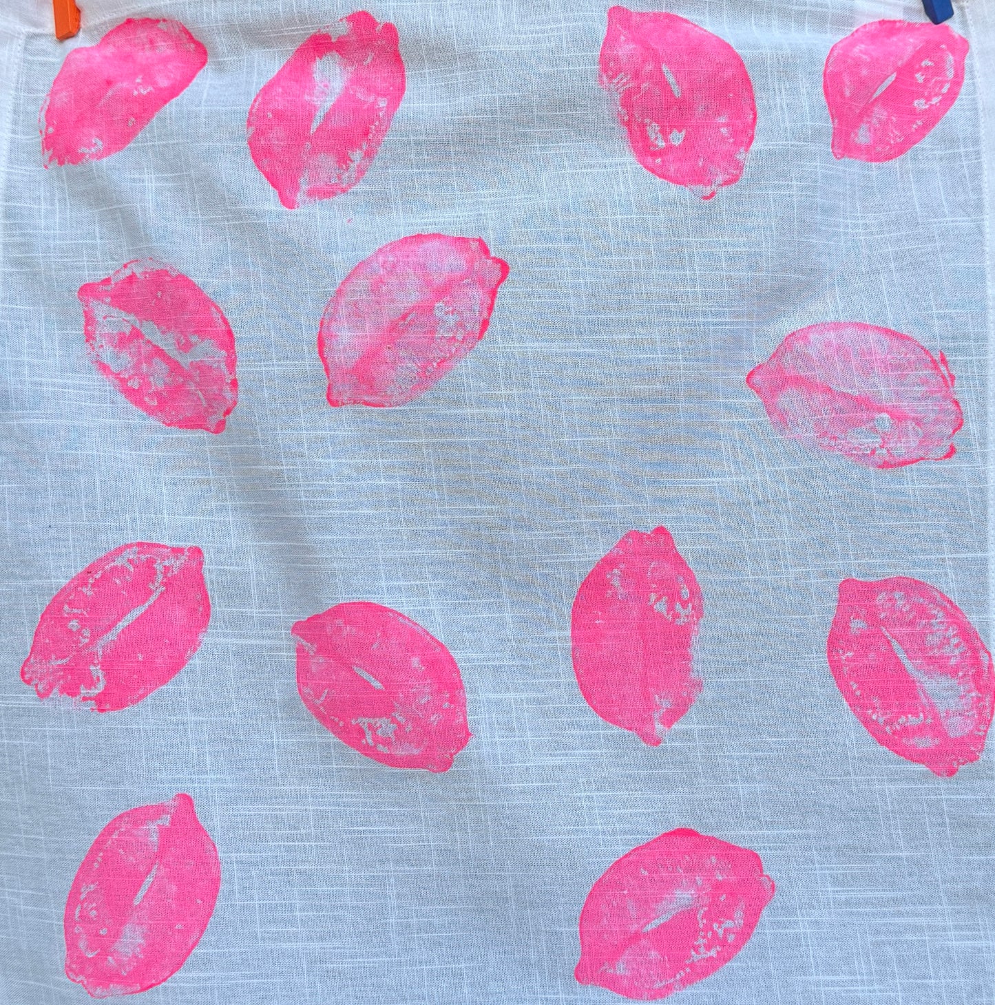 Hand Printed Napkin - White