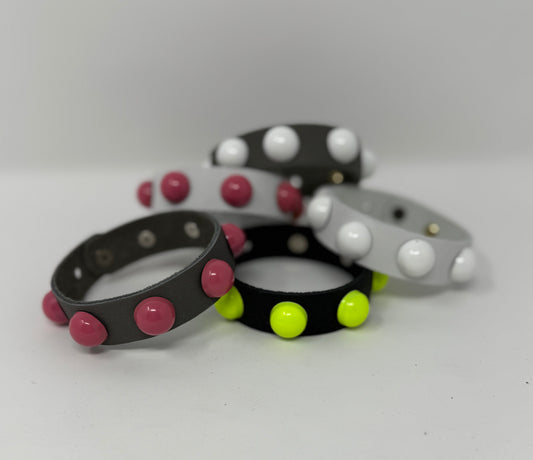 Bubble Stud Leather Wristband
