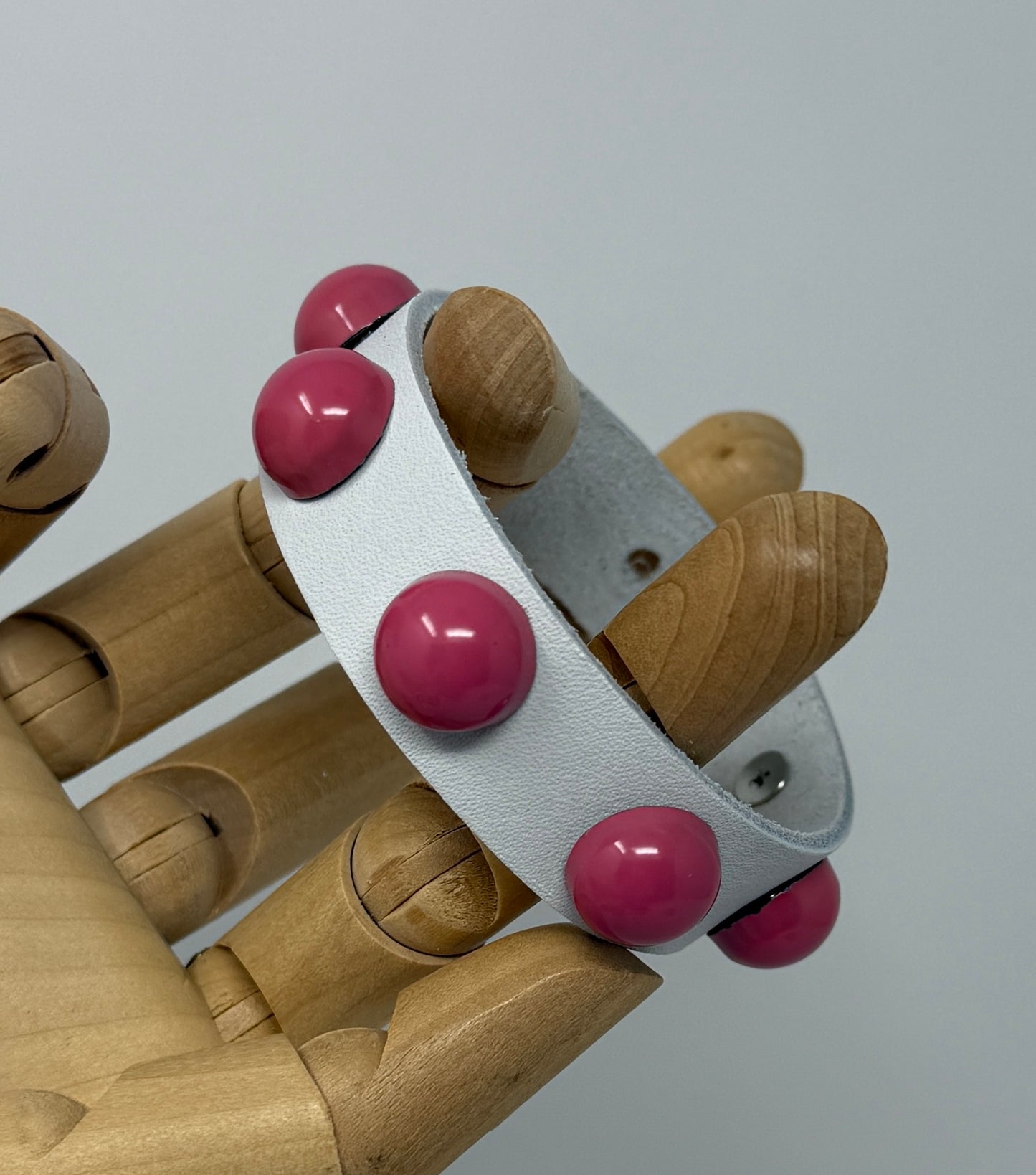 Bubble Stud Leather Wristband