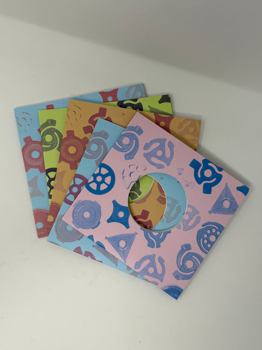 Adapter Print Pastel Edition - Handmade Heavy-Duty Cardstock Sleeves for 7” Records - set of 7