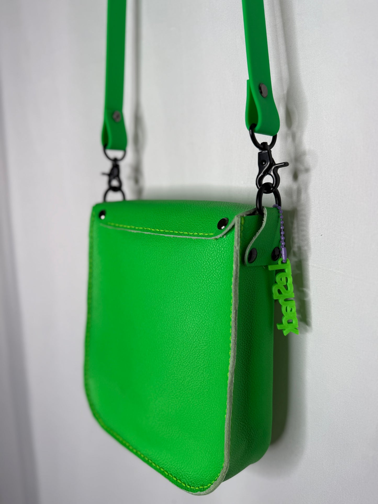 Neon Green Flap Crossbody Bag