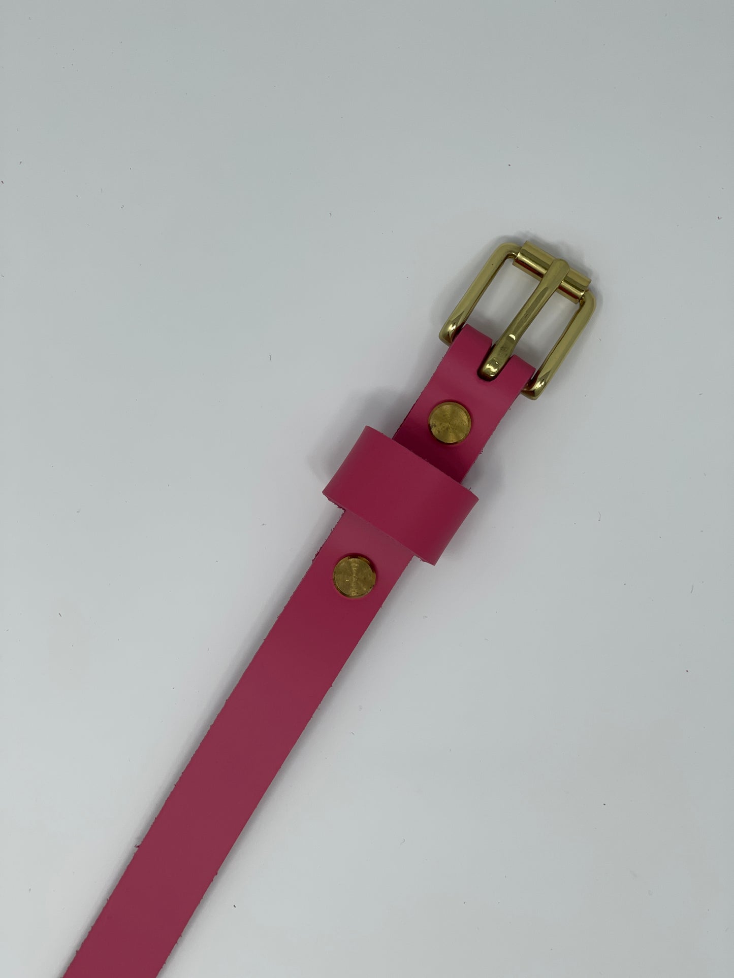 Le Belt 3/4" Classic Leather Belt - Bright Pink - Last One!