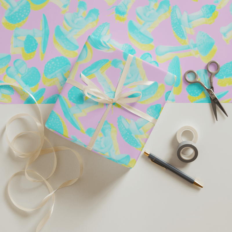 Mushroom Print Wrapping Paper Sheets - 3 Different Colorways!