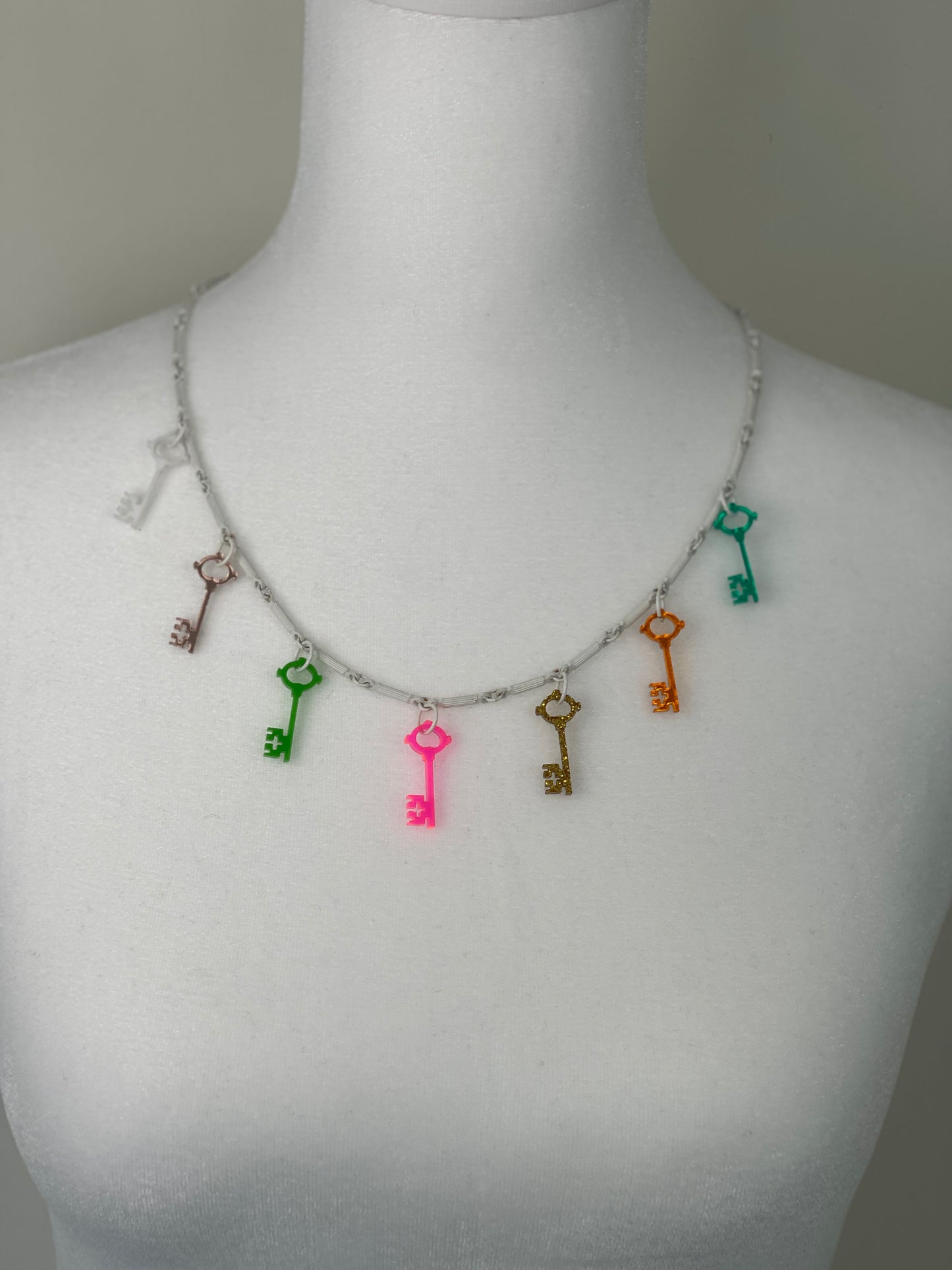 Fantastic Plastic Rainbow Dollhouse Key Necklace - One Of A Kind!
