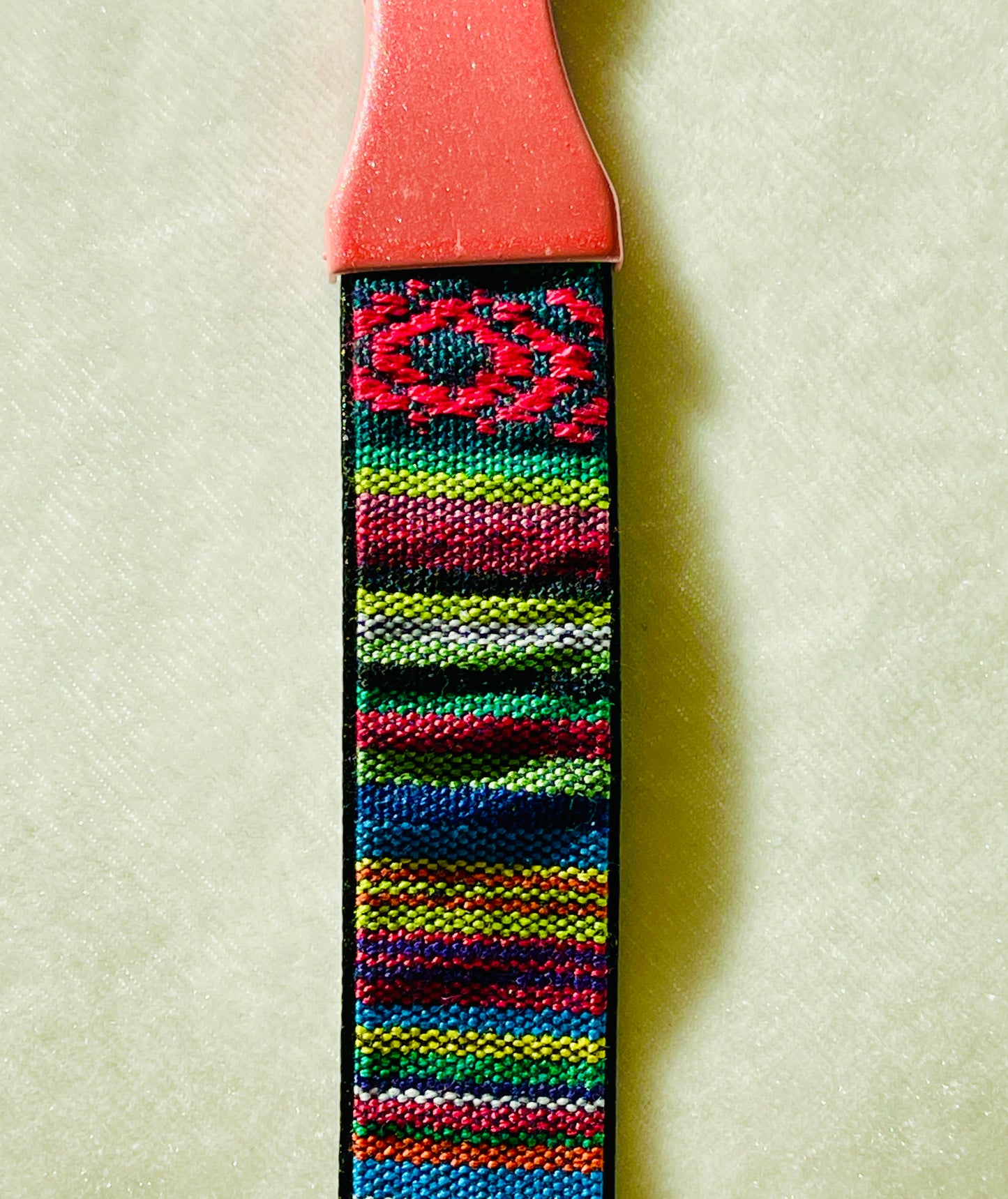 Vintage 80's Pastel Enamel Buckle Narrow Woven Belt  -  Assorted Colors/Sizes