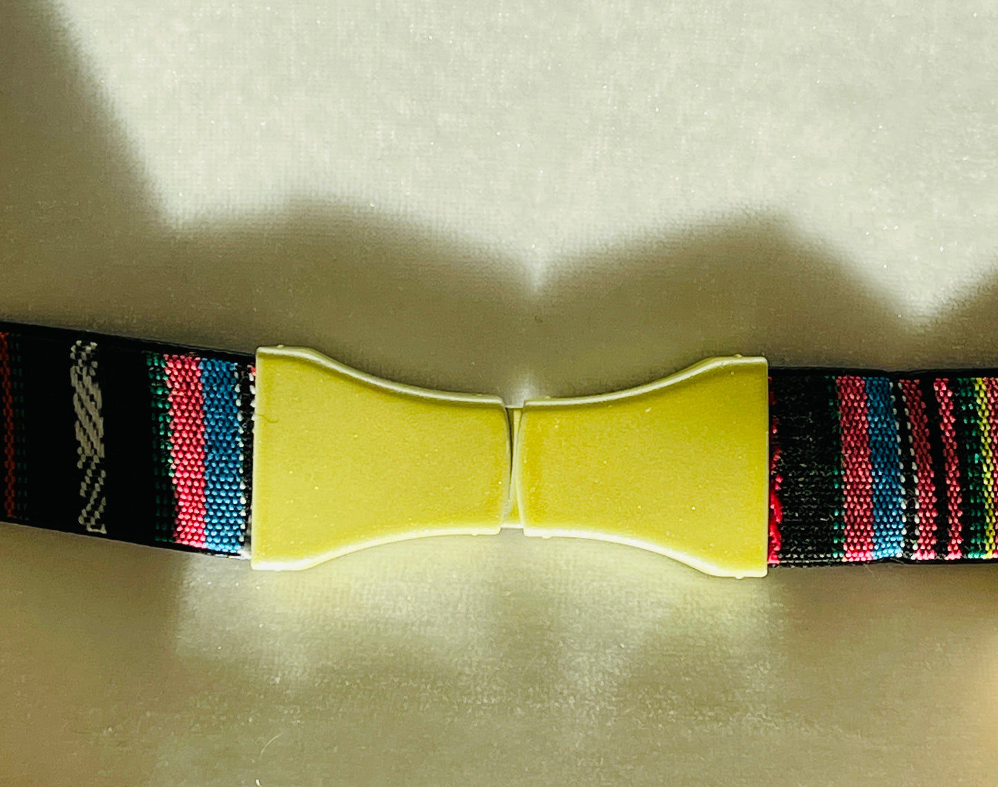 Vintage 80's Pastel Enamel Buckle Narrow Woven Belt  -  Assorted Colors/Sizes