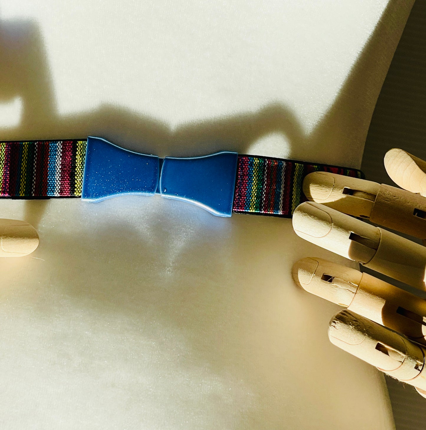 Vintage 80's Pastel Enamel Buckle Narrow Woven Belt  -  Assorted Colors/Sizes